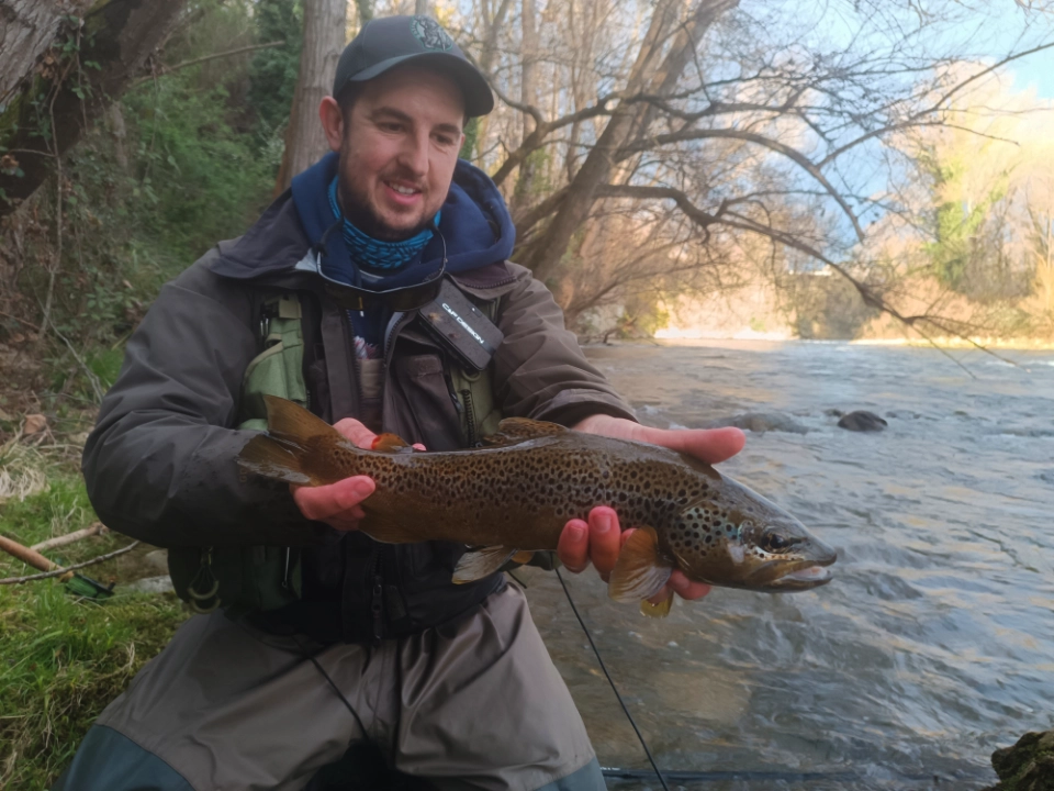 Truite prise lors d'un stage de pêche nymphe au fil